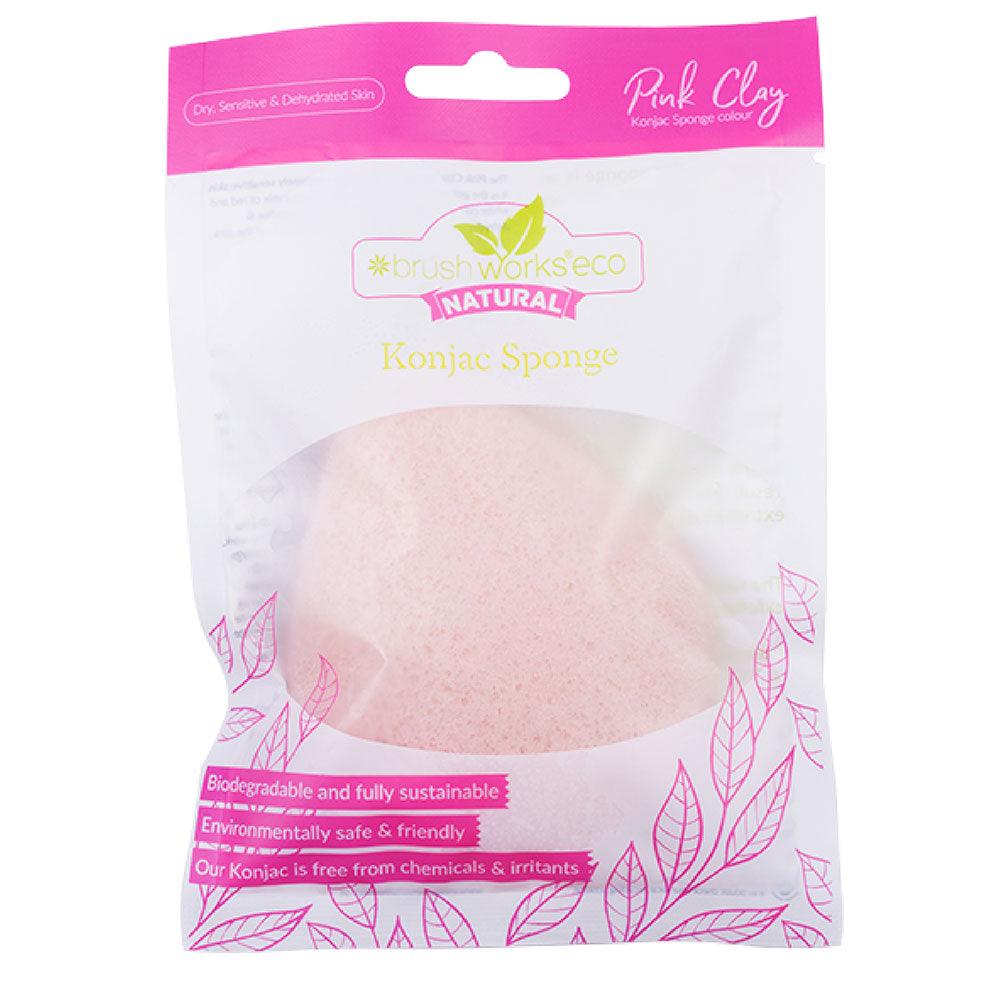 Brushworks Konjac Sponge for dry skine (Pink)