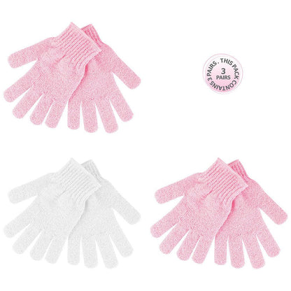 Brushworks Bath Exfoliating Gloves-3 pack