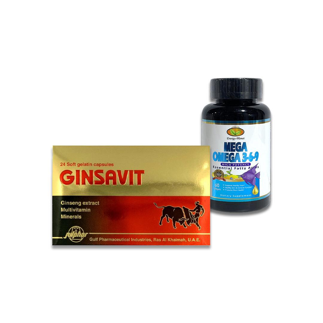 energy planet mega omega 3-6-9 + Ginsavit