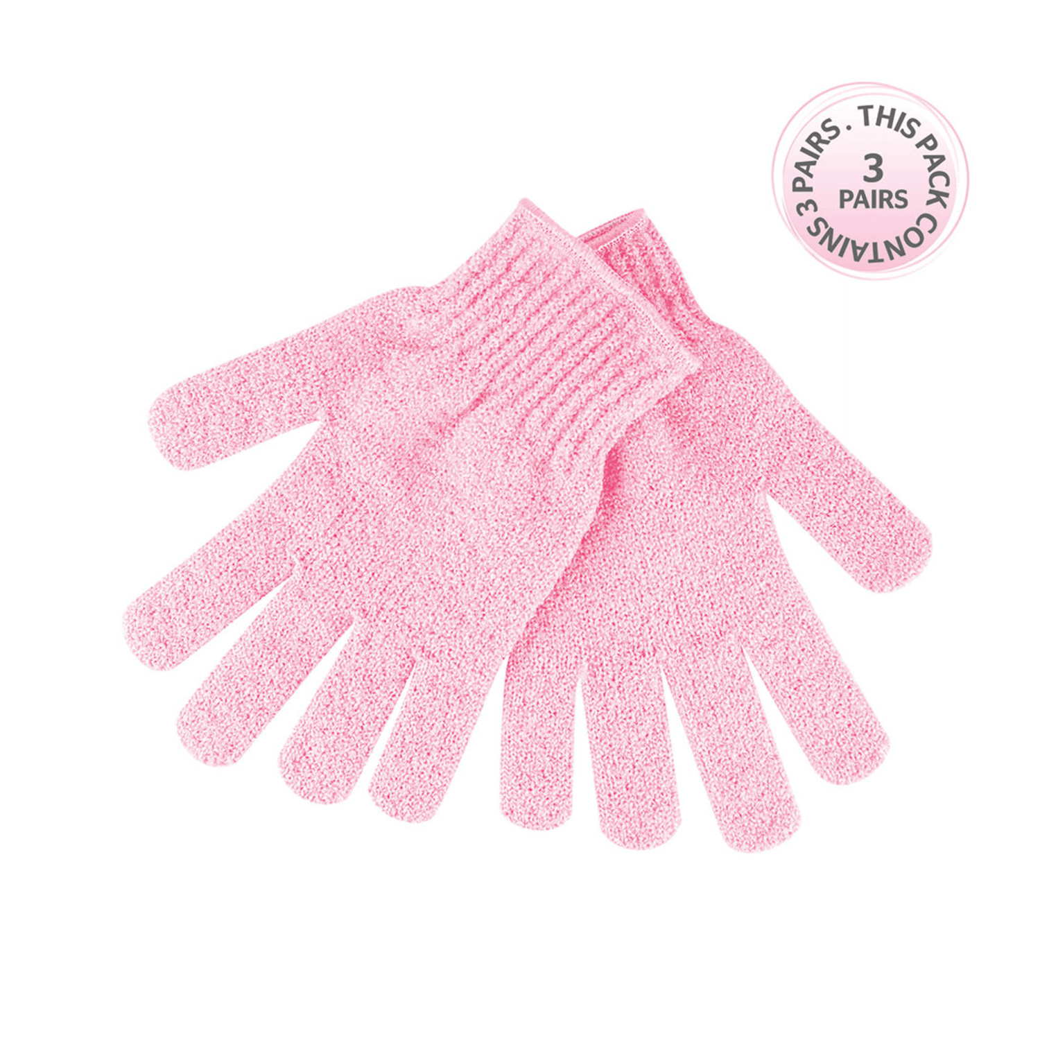 Brushworks Bath Exfoliating Gloves-3 pack