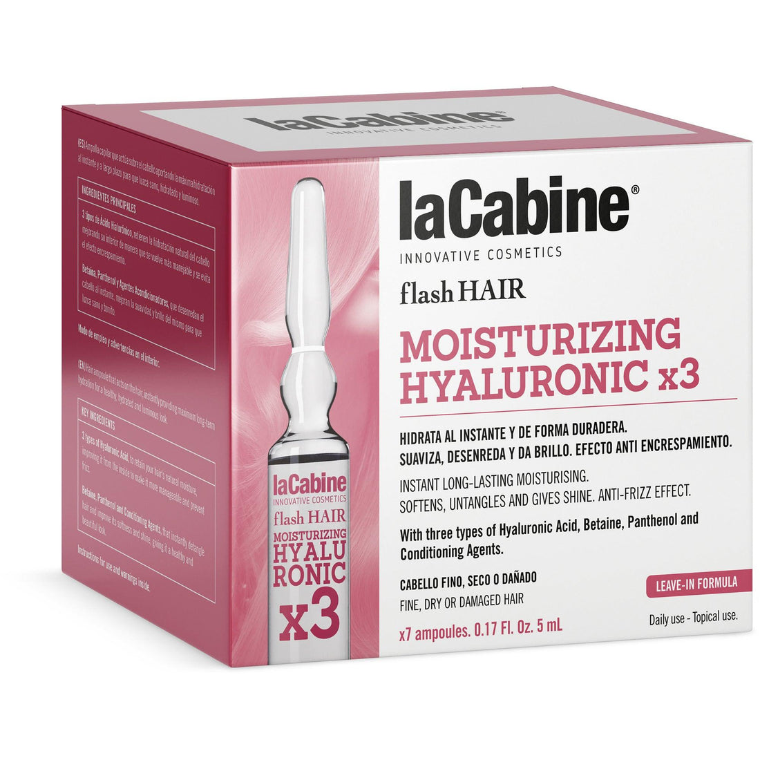 أمبولات LA CABINE FLASH HAIR MOISTURIZING HYALURONIC X3