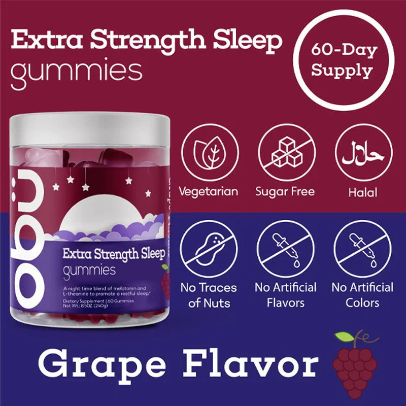 OBU Sleep Gummies for Adults - Cherry Flavor, 60 Pieces